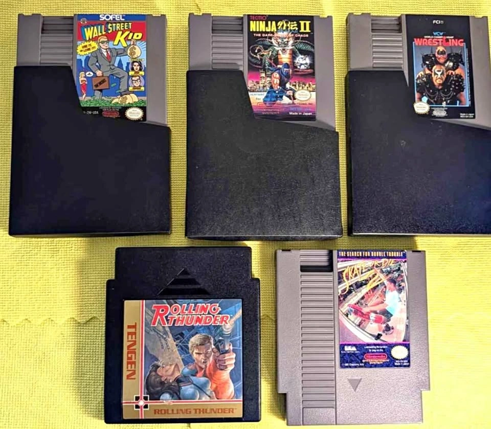 5 NES Game Lot - Ninja Gaiden II, Wall Street Kid & More