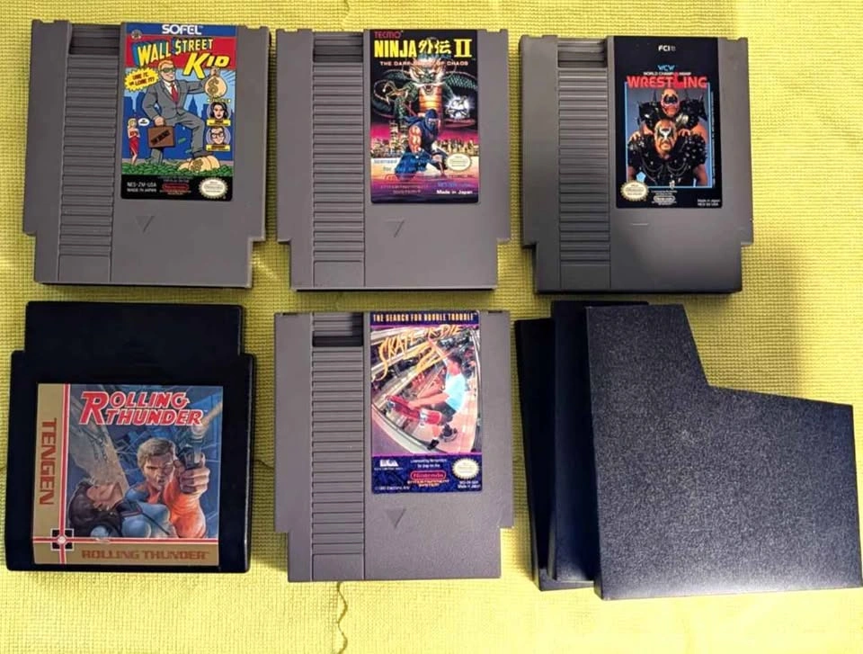 5 NES Game Lot - Ninja Gaiden II, Wall Street Kid & More - photo 2