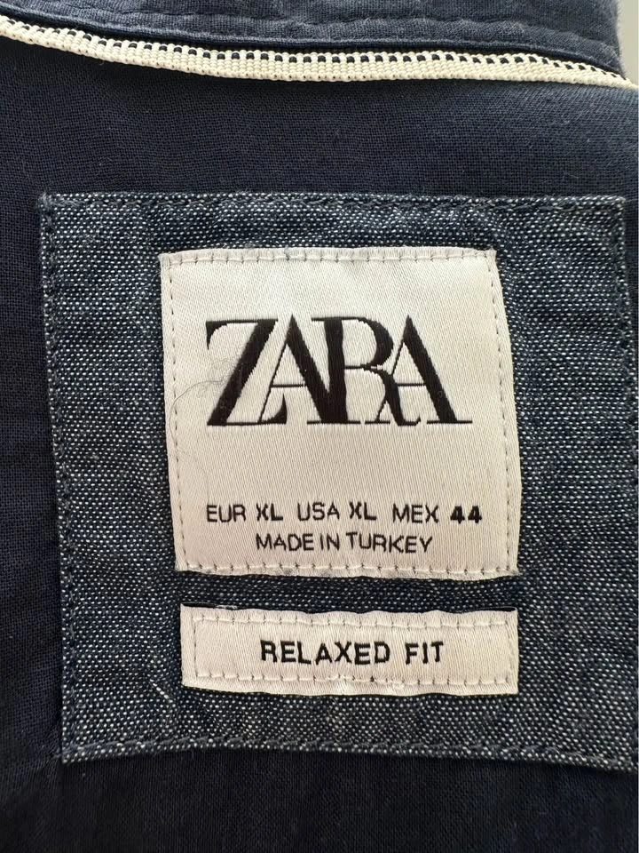 Zara Navy Relaxed Fit Long Sleeve Button Down Shirt - photo 3