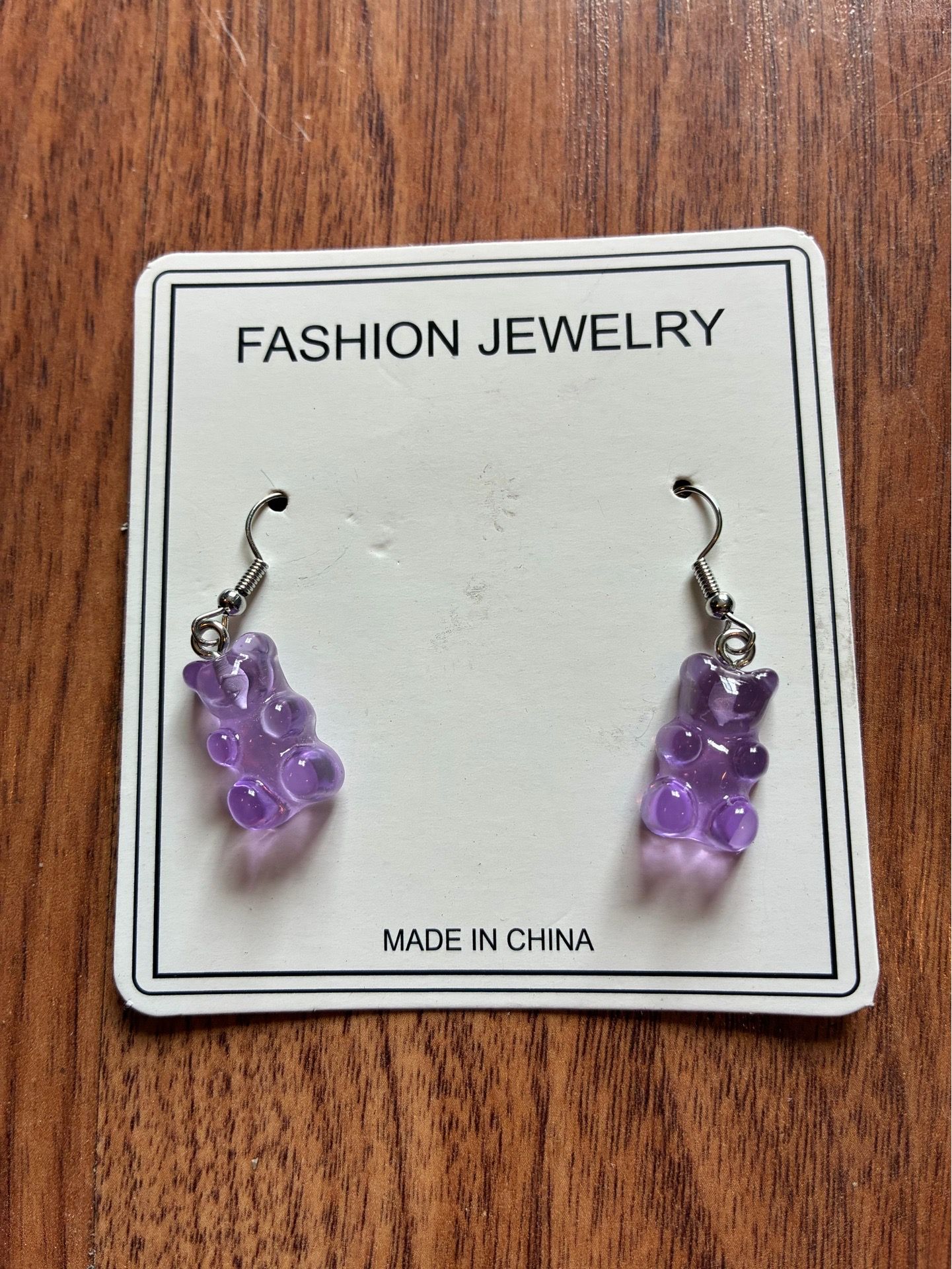 Purple Gummy Bear Pierced Earrings