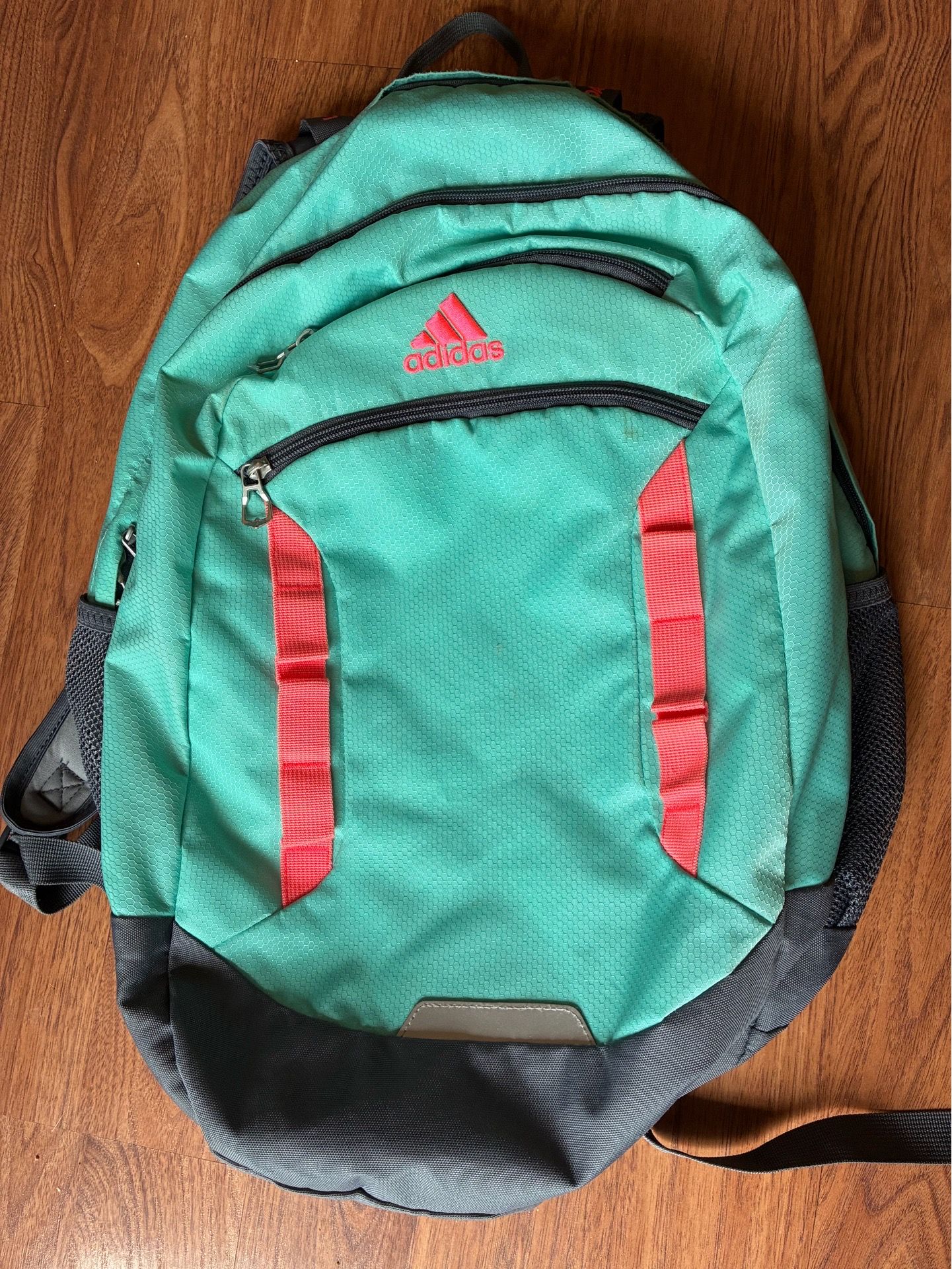 Adidas Mint Green and Gray Backpack