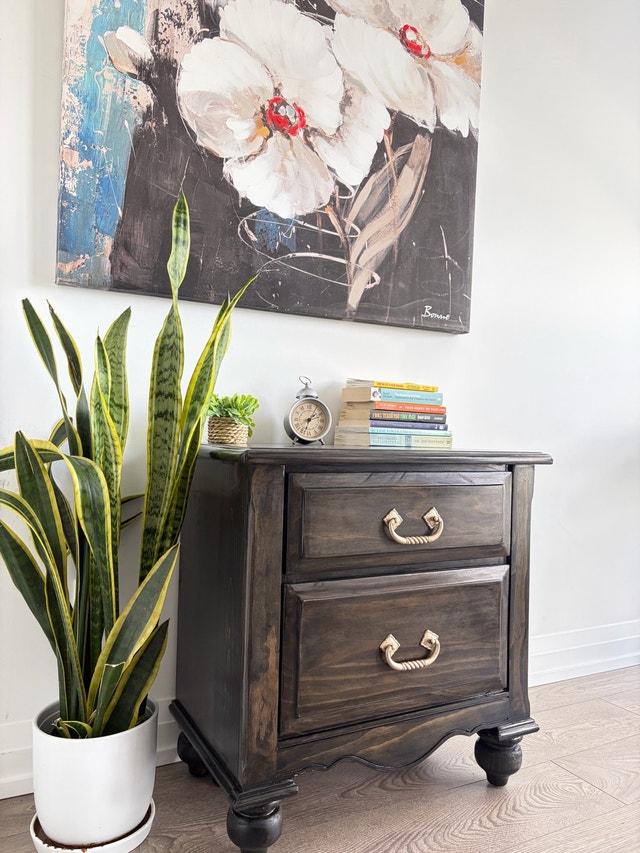 Vintage Modern Hand-Restored Solid Pine Nightstand