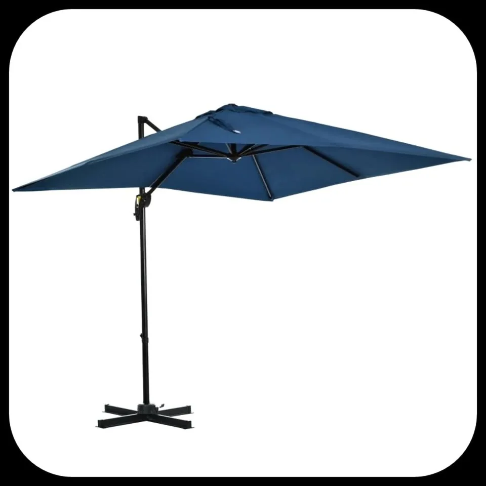 OUTSUNNY || 8’ x 8’ Square Patio Hanging Offset Umbrella thumbnail