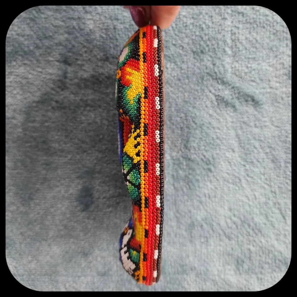 Beaded Huichol Mexican Mask Wall Decor image indicator(3)