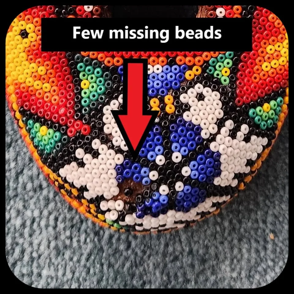 Beaded Huichol Mexican Mask Wall Decor image indicator(4)