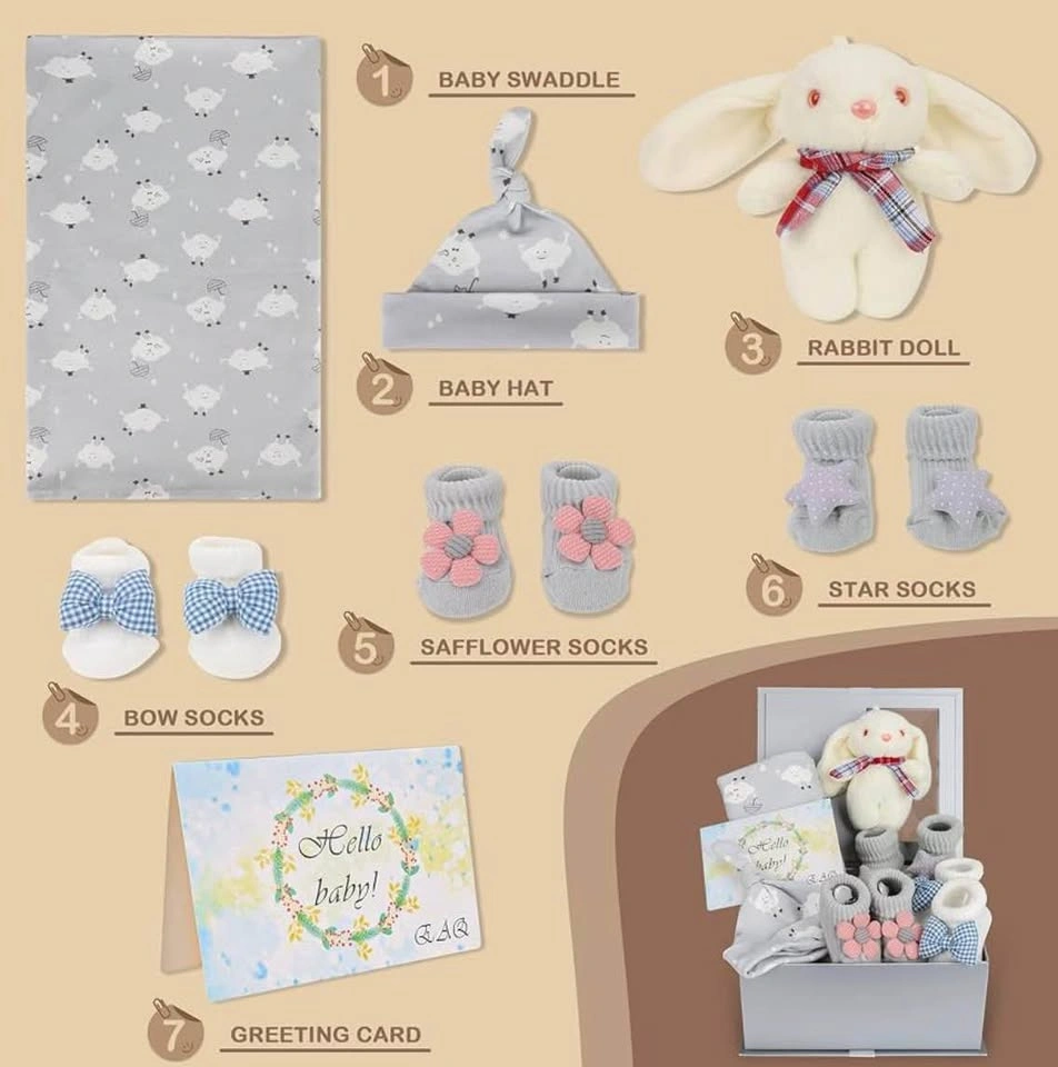 8-Piece Newborn Baby Gift Set with Plush Bunny - photo 2