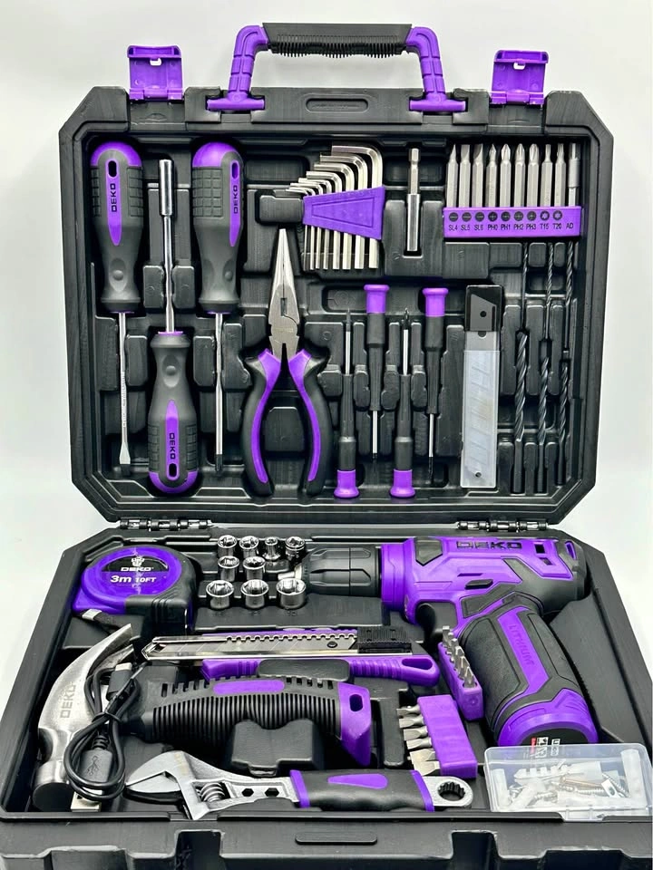 126-Piece Tool Set with 8V Cordless Drill and Toolbox