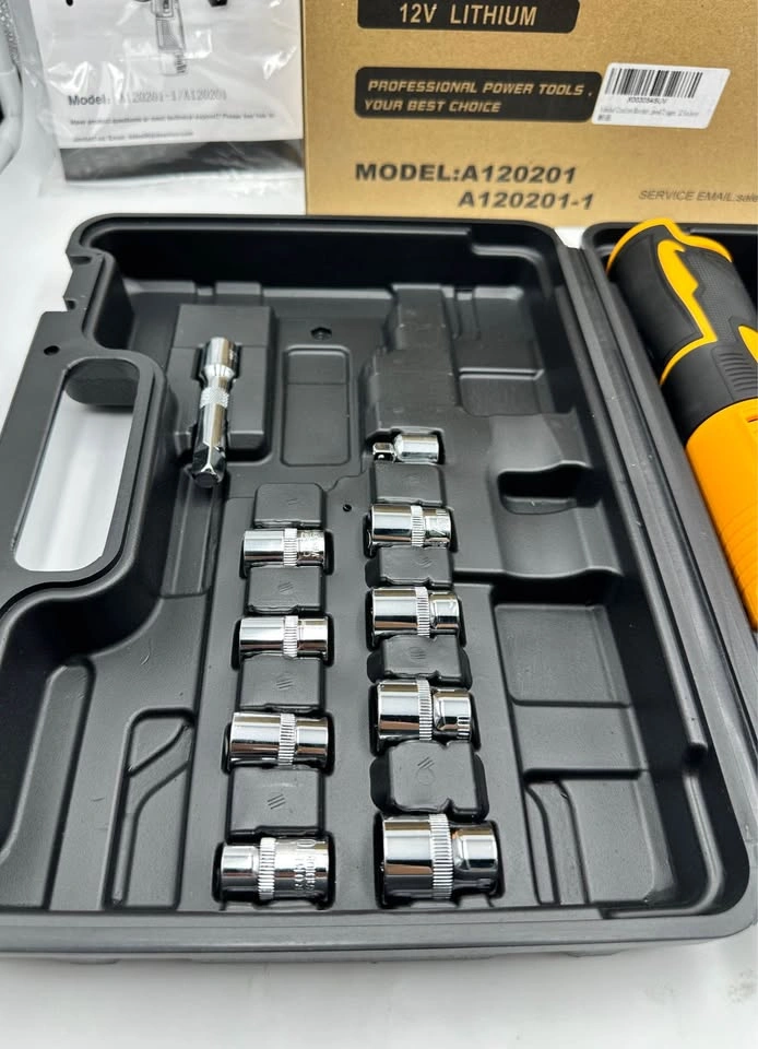 12V Cordless Electric Ratchet Wrench 3/8" Set - photo 2