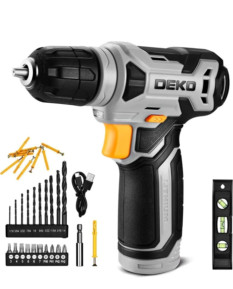 DEKOPRO 8V Cordless Drill Set with 42pcs Accessories