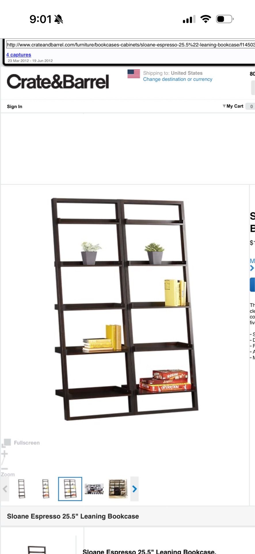 Crate and Barrel Sloane Ladder Bookcase - photo 4
