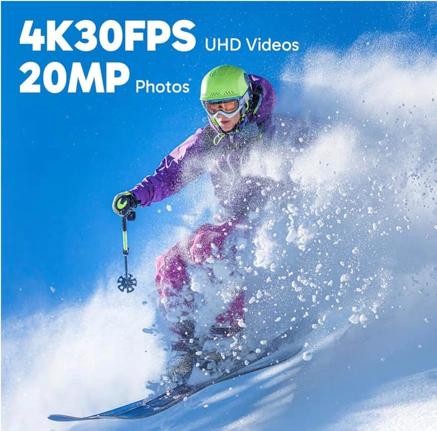 Dragon Touch Vision 3 4K 20MP Action Camera with Accessories - photo 3