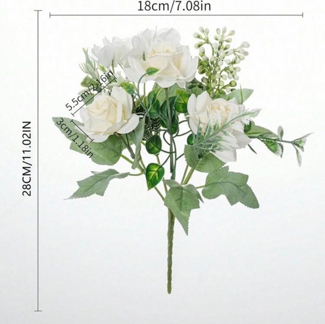 Artificial White Rose Bouquet - photo 3