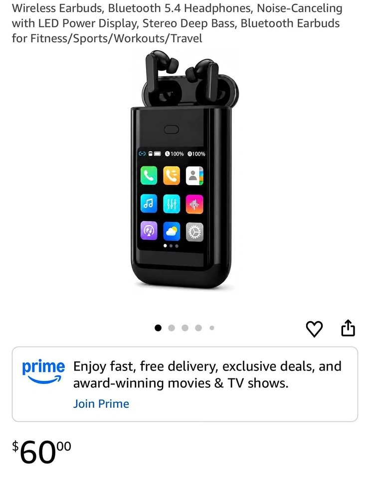 Wireless Earbuds with LED Power Display