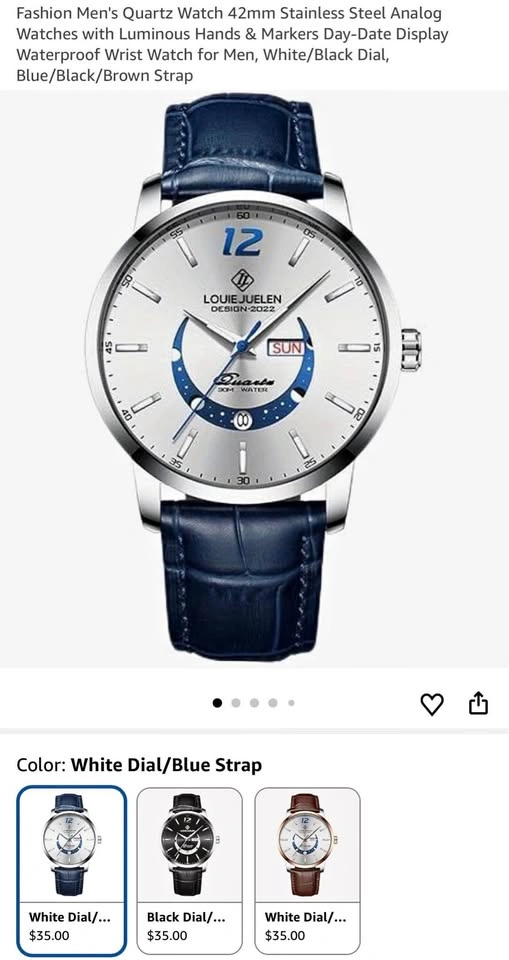 Men's 42mm Stainless Steel Quartz Analog Watch
