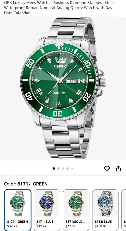 Luxury Mens Watches Business Diamond Stainless Steel Waterproof