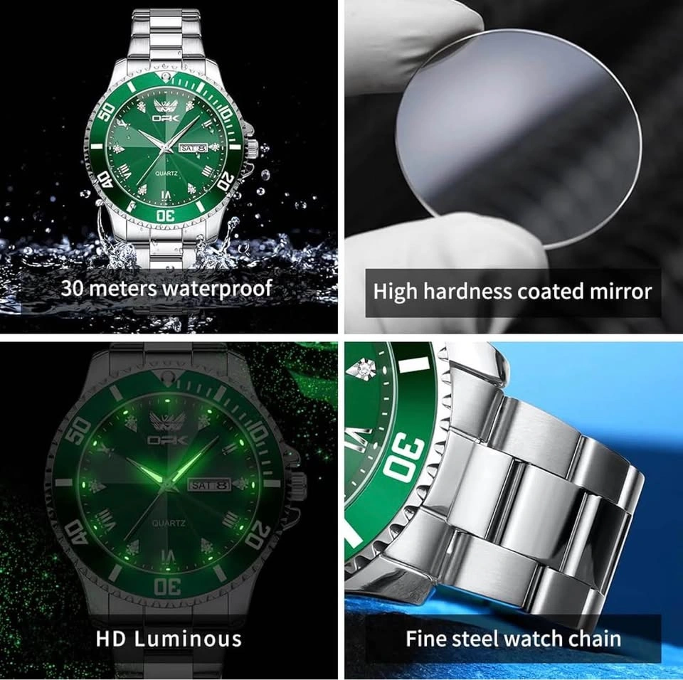 Luxury Mens Watches Business Diamond Stainless Steel Waterproof - photo 5