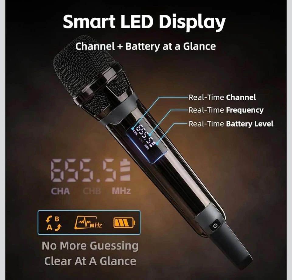 Wireless Microphones for Karaoke Singing, Professional Dual Cord - photo 2