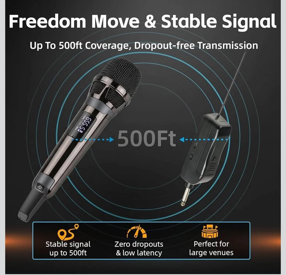 Wireless Microphones for Karaoke Singing, Professional Dual Cord - photo 5