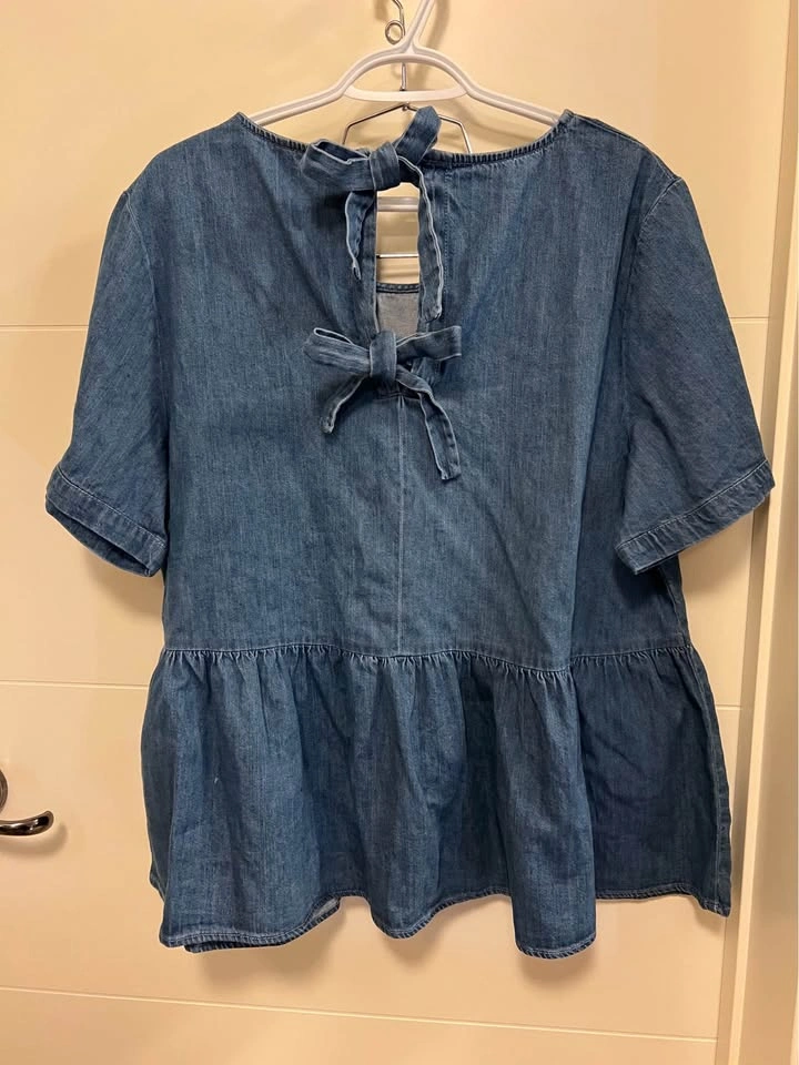 Women’s Denim Peplum George Blouse 2X - photo 4