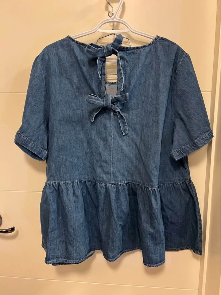 Women’s Denim Peplum George Blouse 2X - photo 5
