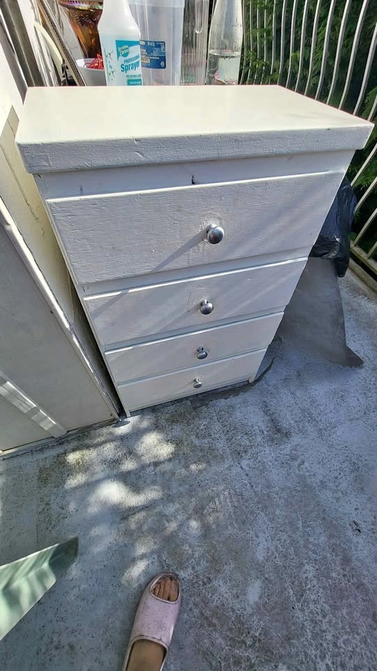 White 4-Drawer Wooden Dresser
