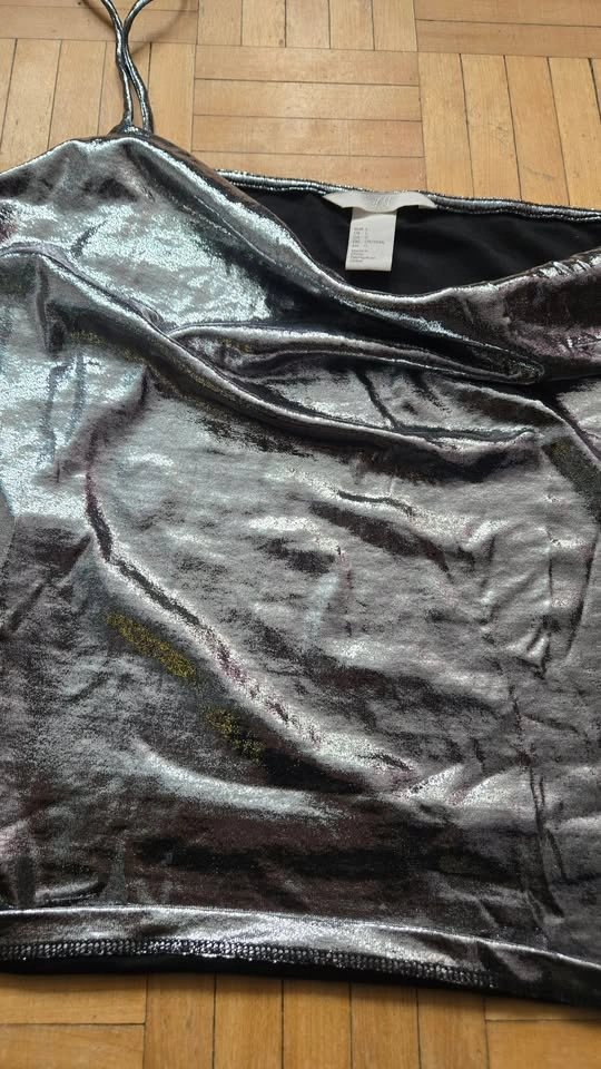 Silver Metallic Tank Top, Cowl Neck - photo 5