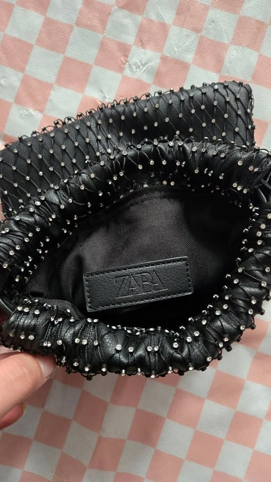 jeweled mesh and pleather sack bag - photo 5