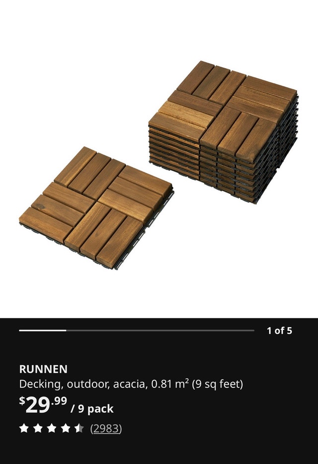 IKEA RUNNEN outdoor tiles - 50pcs