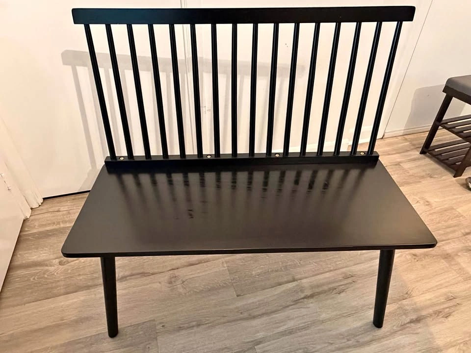 Solid Wooden Bench Black