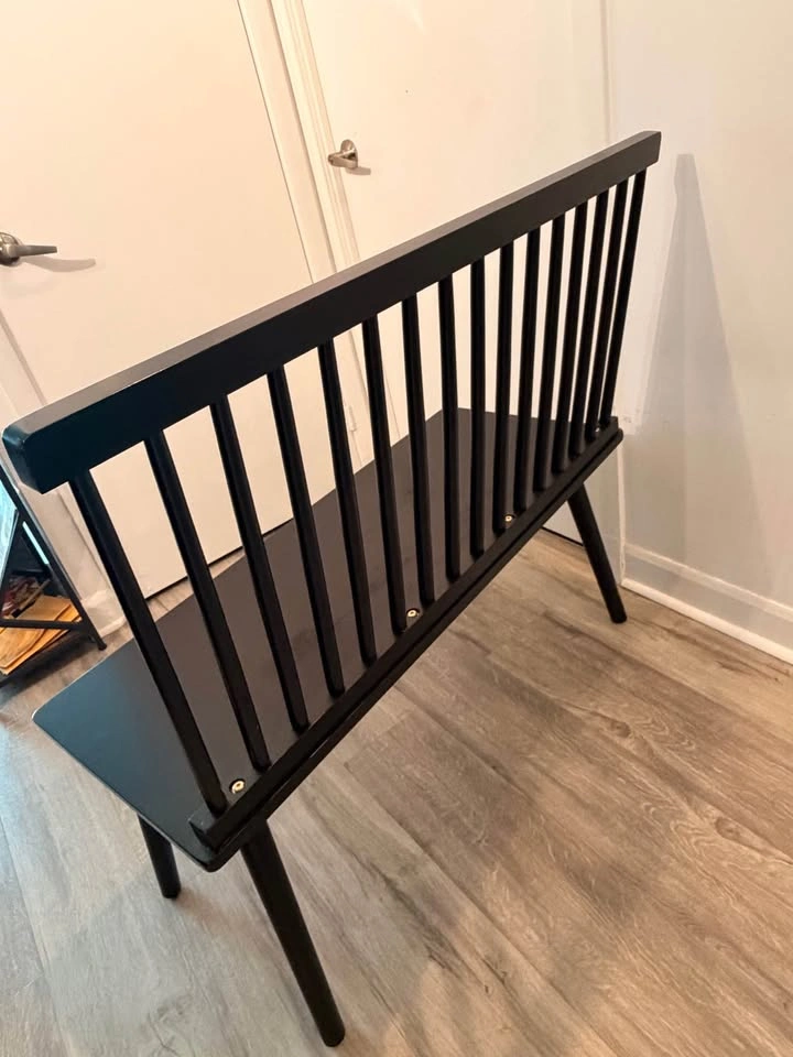 Solid Wooden Bench Black - photo 3