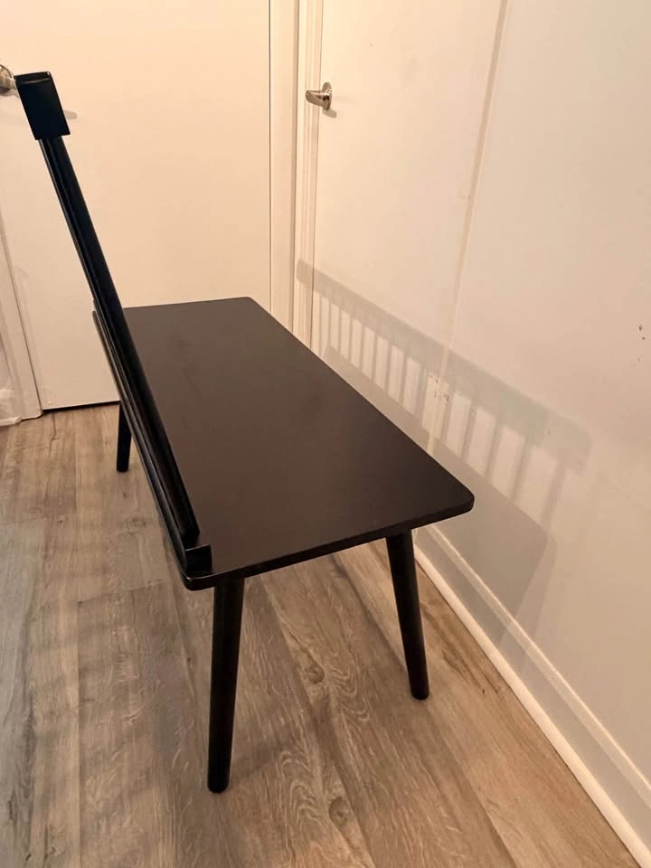 Solid Wooden Bench Black - photo 4