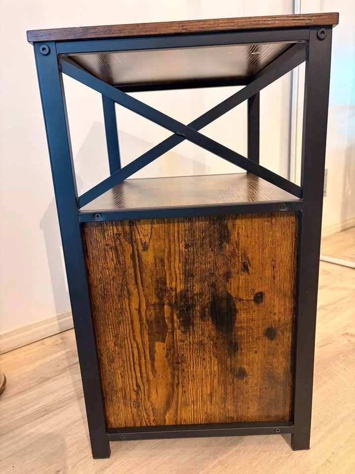 Nightstand set of 2, small bedside table with drawers - photo 5