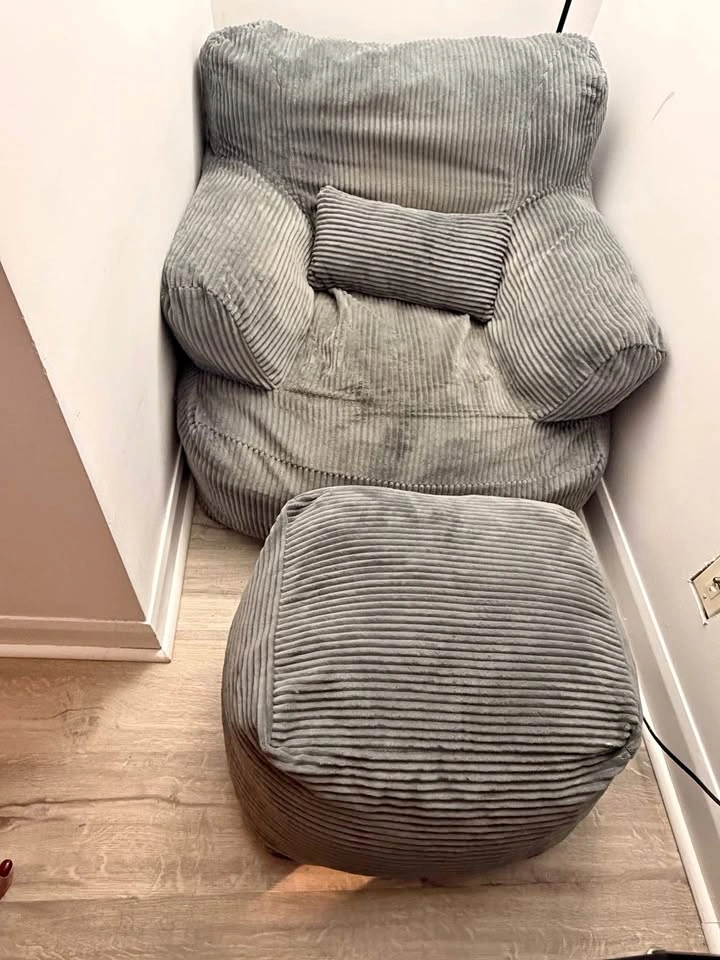 Comfy Giant Bean Bag Chair, Dark Grey