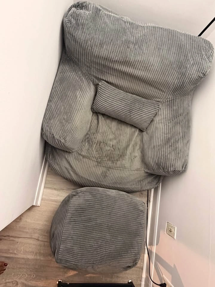 Comfy Giant Bean Bag Chair, Dark Grey - photo 2