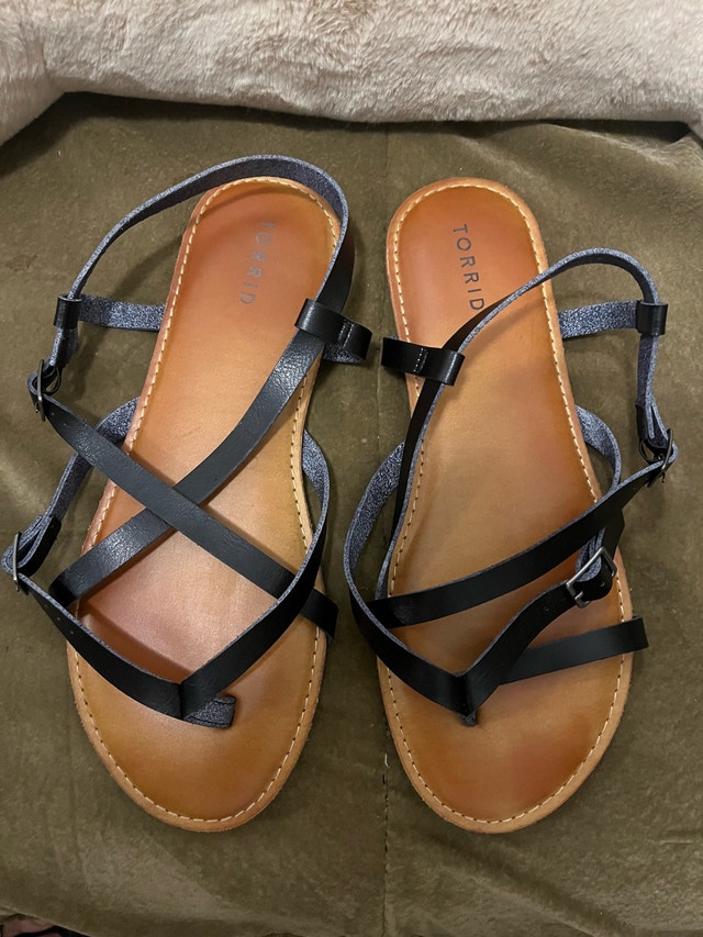 Torrid Black Gladiator Sandals size:9 us