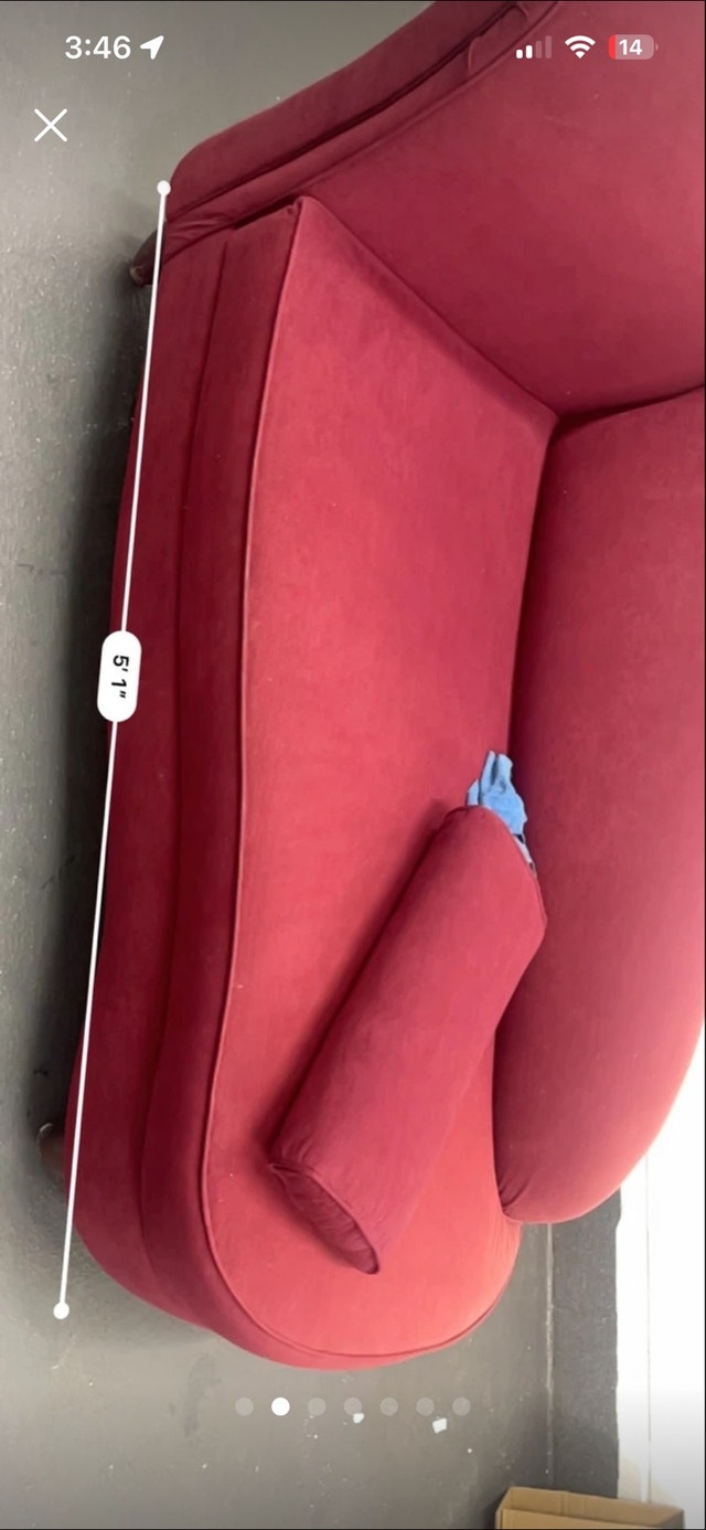 Red Velvet Chaise Lounge - photo 2
