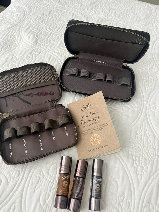 Saje Pocket Farmacy Kits - 2 Cases + 3 Essential Oil Roll-Ons