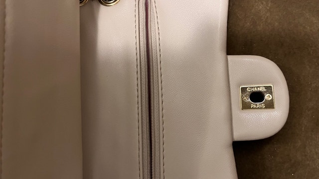 Beige Quilted Double Flap Shoulder Bag - With Full Packaging