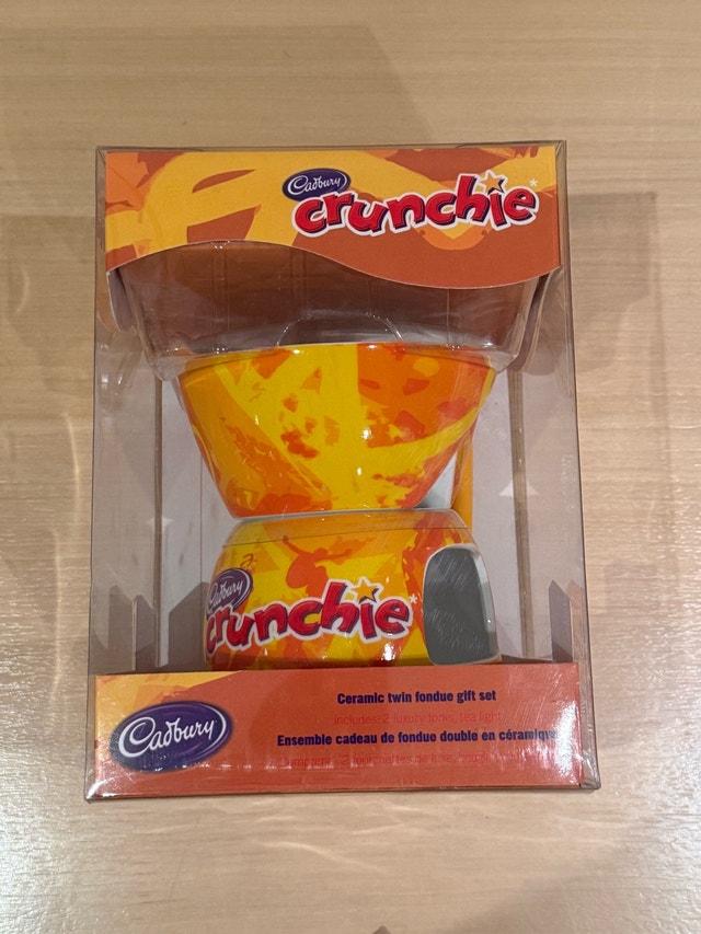 Cadbury Crunchie Ceramic Twin Fondue Gift Set