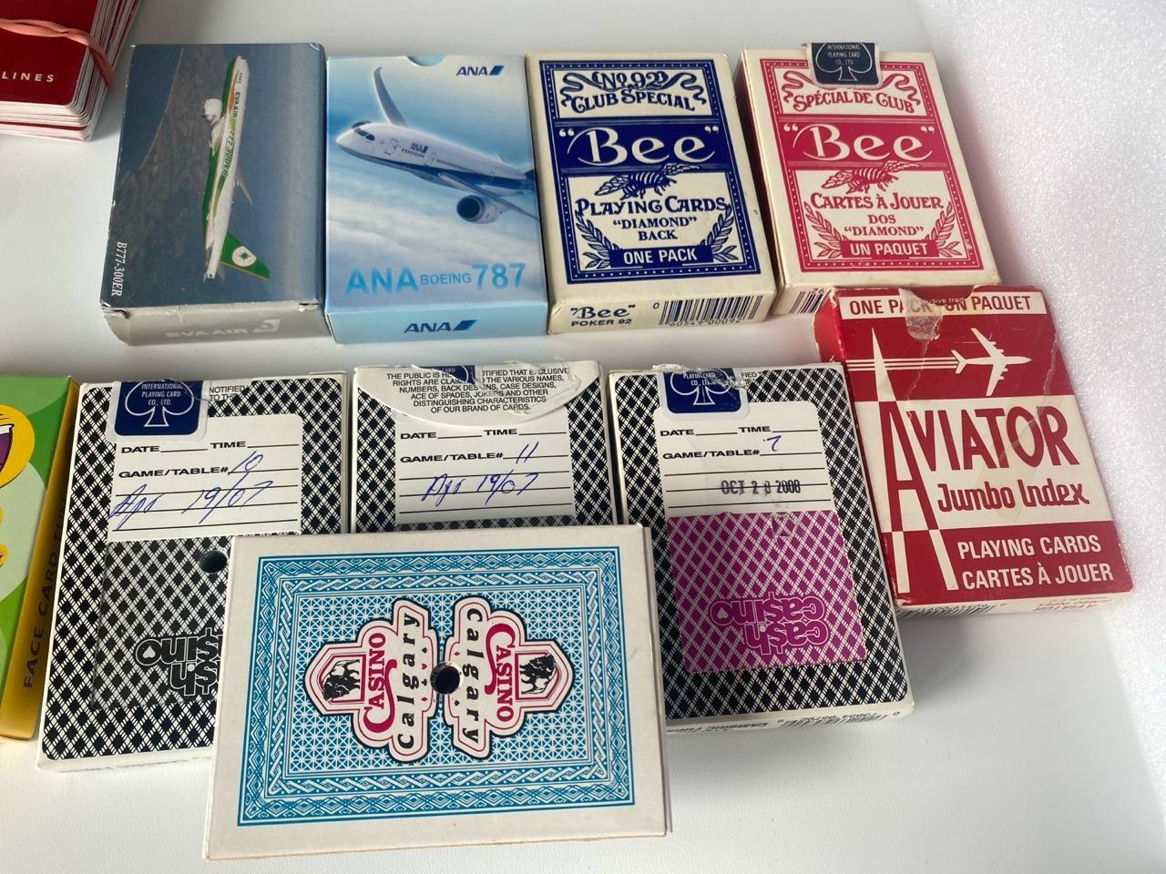 Vintage Playing Cards Lot Airline Casino Bee Aviator ANA EVA
