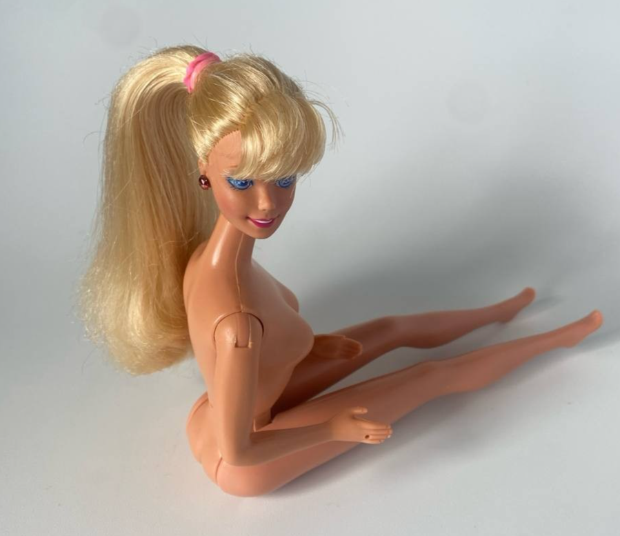 Mattel Barbie Doll Blonde Ponytail Pink Earrings 1976 Head 1966