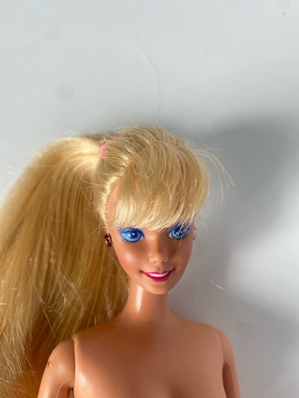 Mattel Barbie Doll Blonde Ponytail Pink Earrings 1976 Head 1966 - photo 2