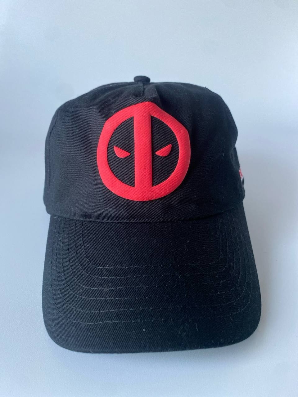 Marvel Deadpool Logo Snapback Hat Black Red Adjustable