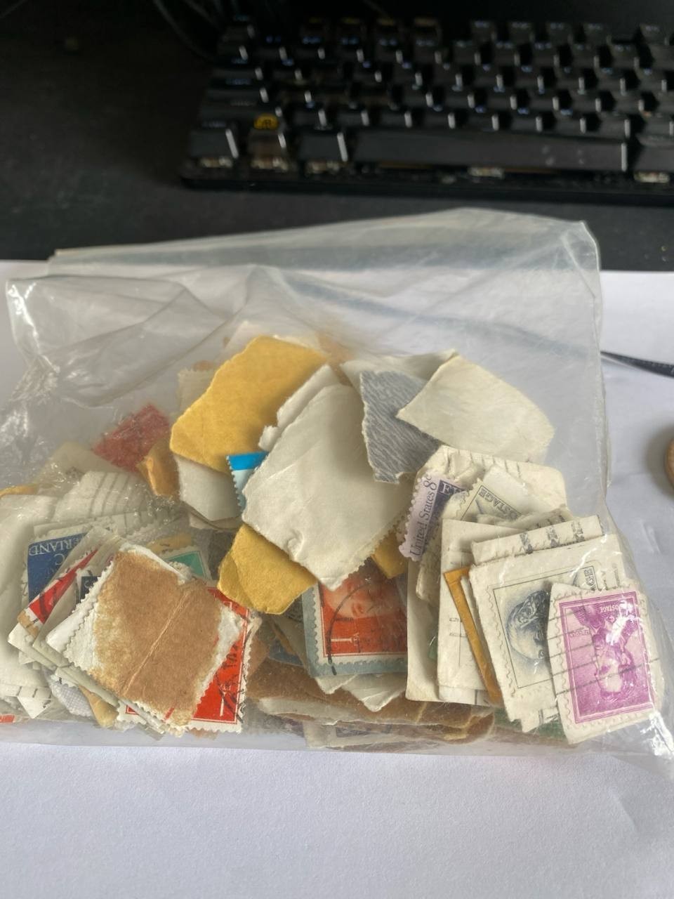 Vintage Used World Stamp Lot On Paper – Europe India USA Canada