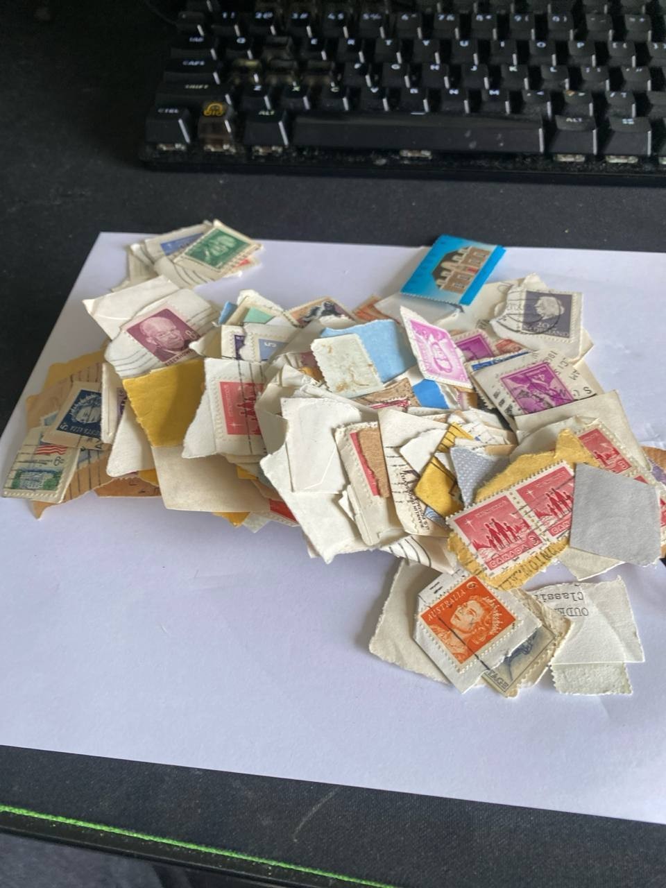 Vintage Used World Stamp Lot On Paper – Europe India USA Canada - photo 2