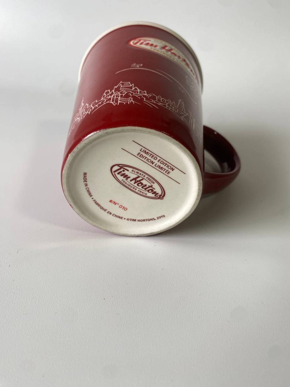 Tim Hortons 2010 Limited Edition #010 Red Coffee Mug - photo 2