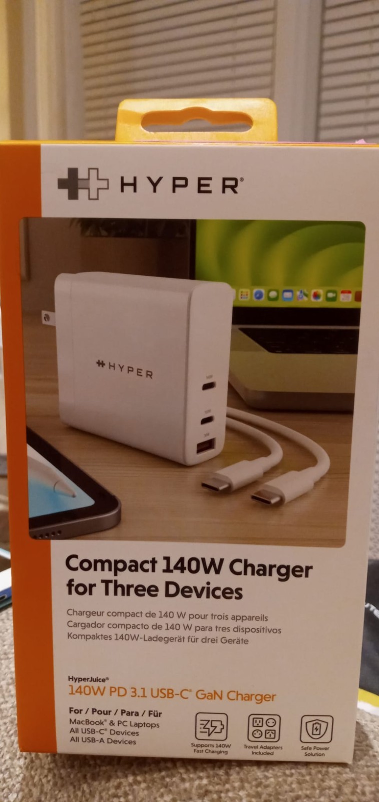 HyperJuice 140W Charger For 3 Devices (USB-C + USB-A)