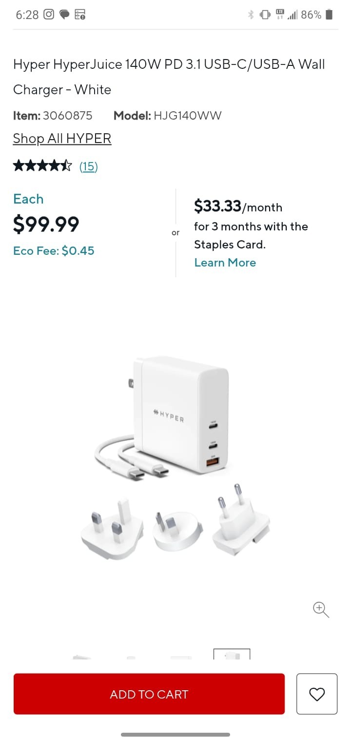 HyperJuice 140W Charger For 3 Devices (USB-C + USB-A) - photo 3