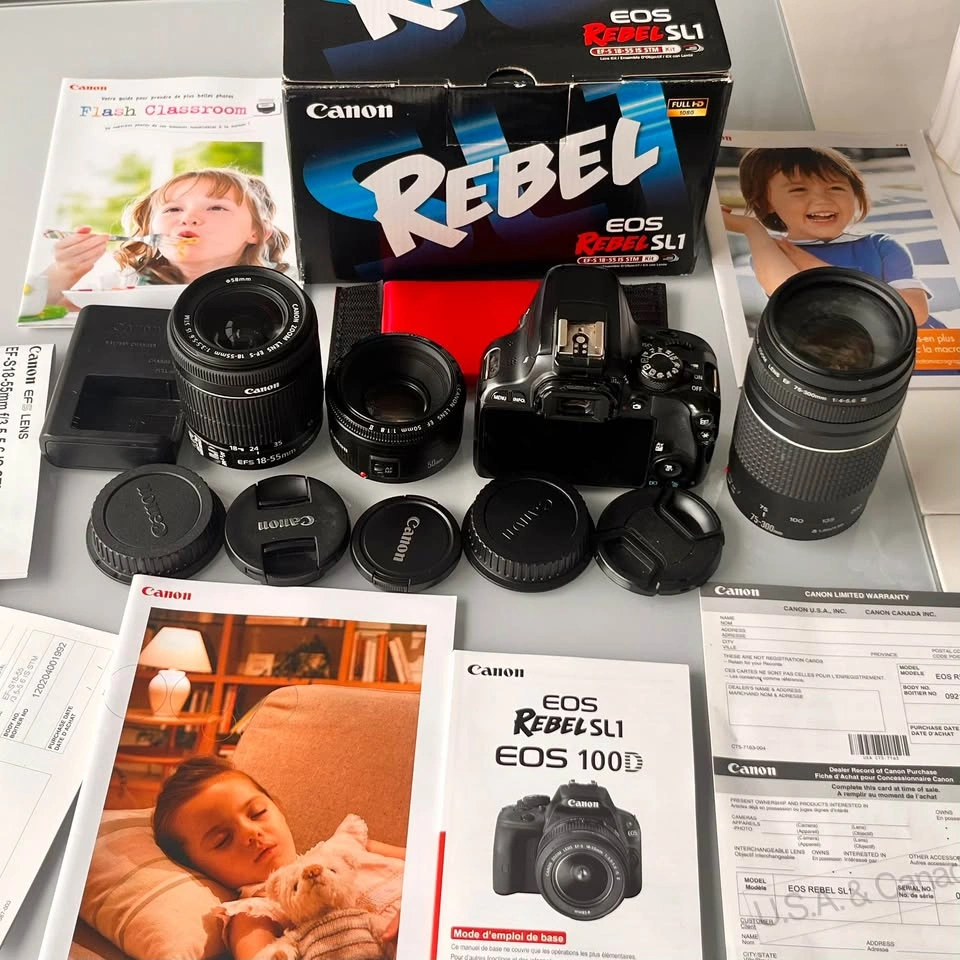 📸Complete Canon SL1 Bundle – 3 Lenses, Touchscreen – Full Kit - photo 4
