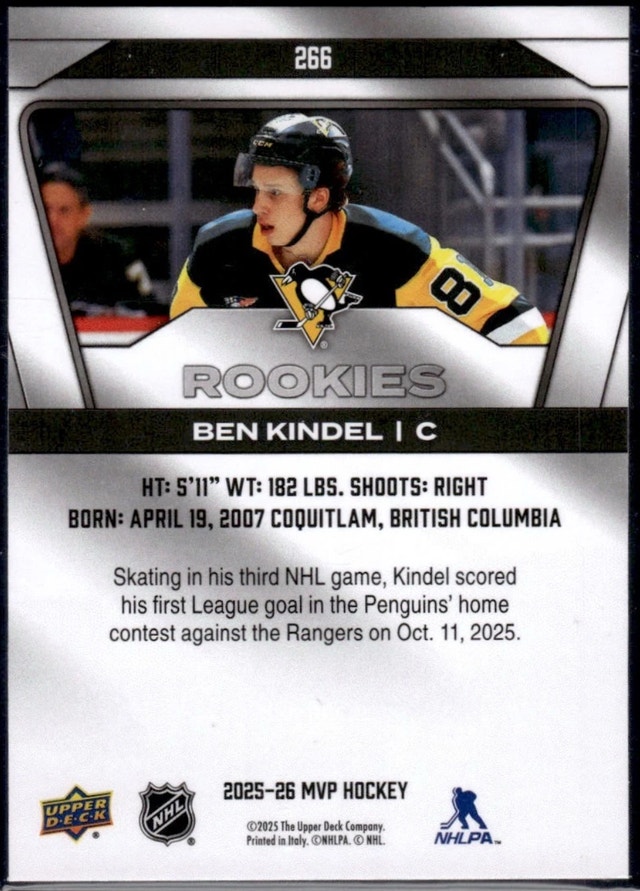 BEN KINDEL - MVP “SILVER COLLECTION” SP 2025-26 UD MVP - photo 3